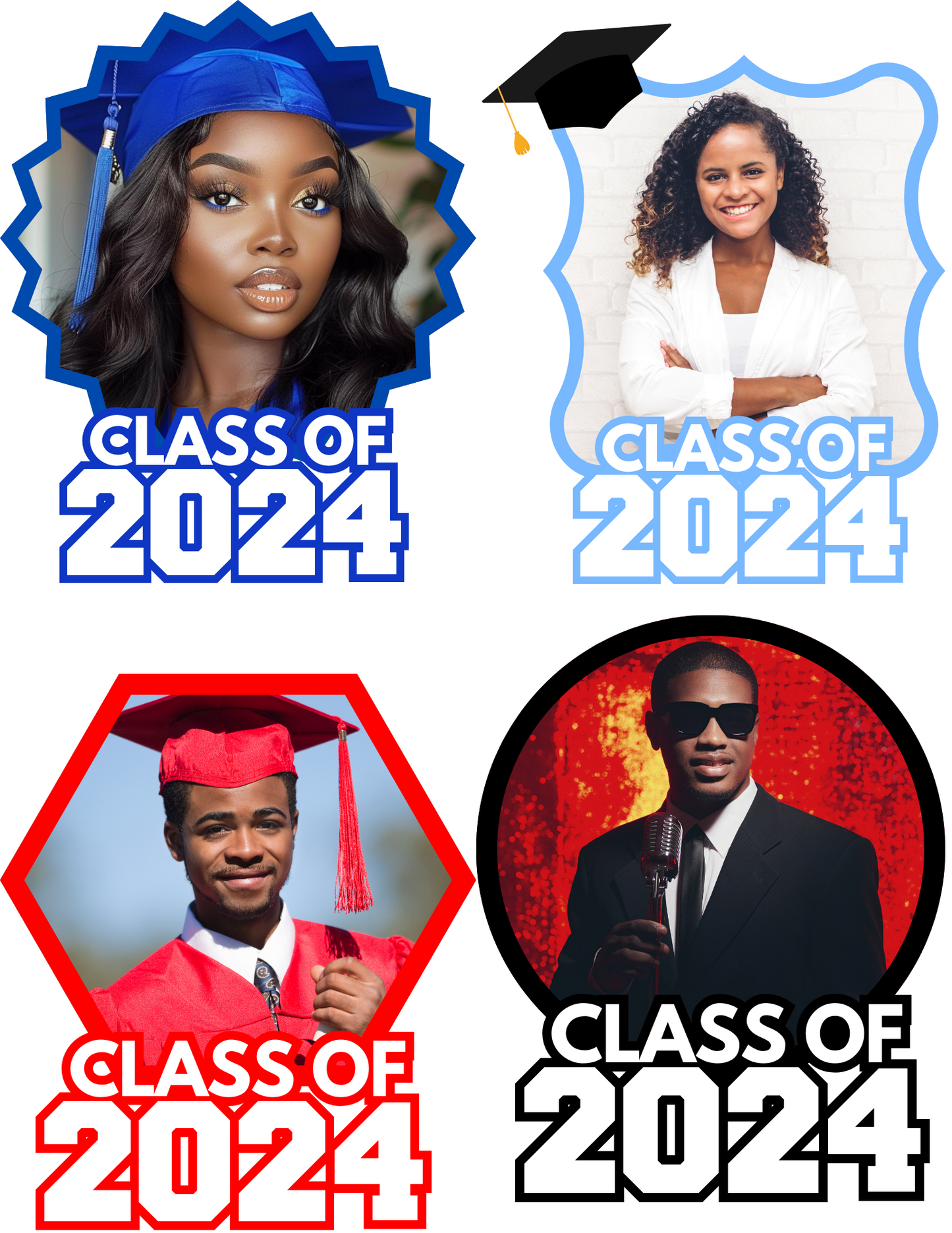 4 Graduation Fan Editable Template Bundle