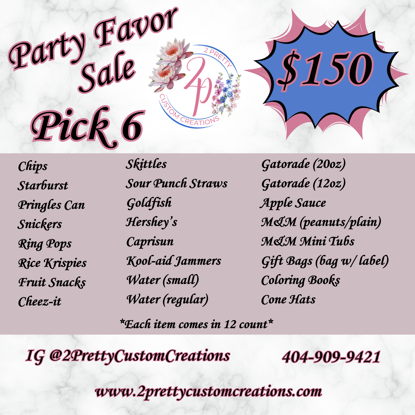 Party Favor Special $150